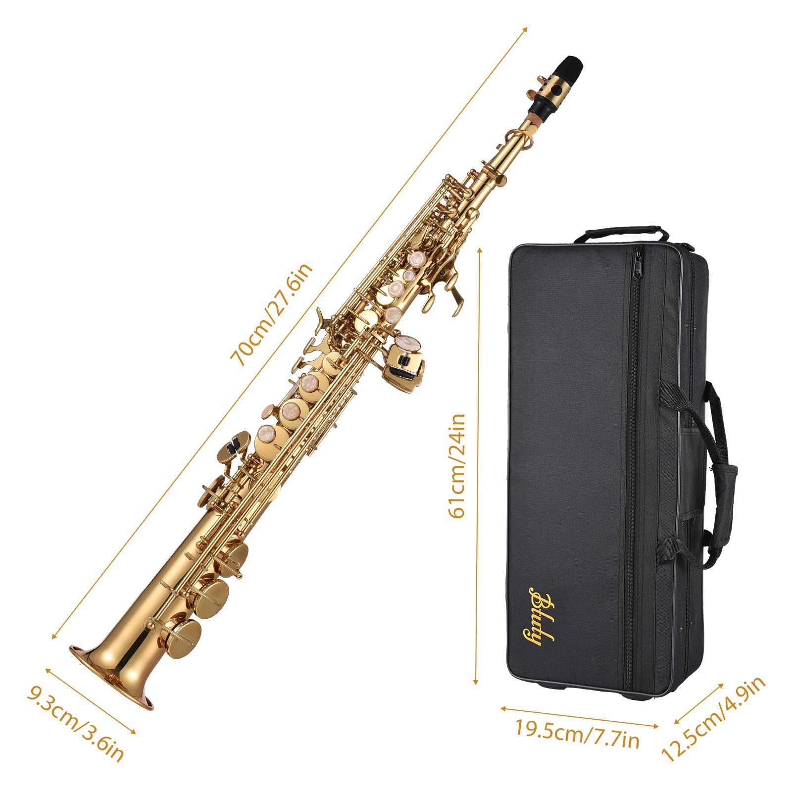 Amazon.com: Btuty Soprano Sax Straight Saxophone Brass Bb B Flat